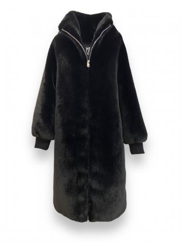 Montereggi Mantel aus Fake Fur - schwarz