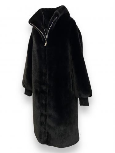 Montereggi Mantel aus Fake Fur - schwarz
