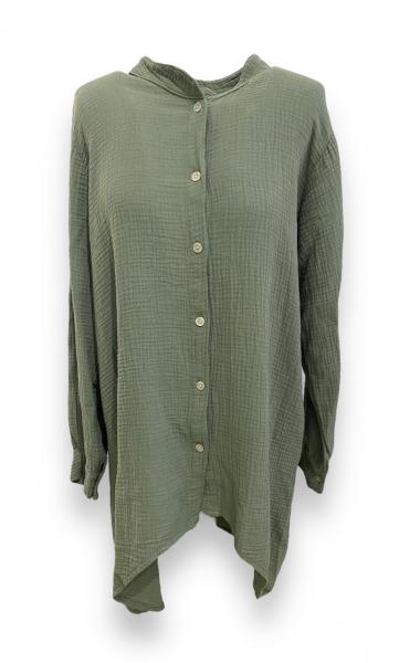 Musselin Bluse olive